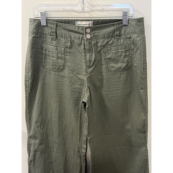 Ruff Hewn Womens 100% Cotton Pants Green Wide Leg Opening Pants RN 69016 Sz 8 - Picture 4 of 10
